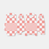 Pastel Rood Wit Geruit Checkerboard  Bedankdoosjes (Uitgevouwen)