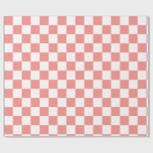 Pastel Rood Wit Geruit Checkerboard  Cadeaupapier (Vlak)