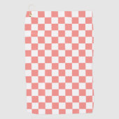 Pastel Rood Wit Geruit Checkerboard Golfhanddoek (Voorkant)