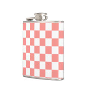 Pastel Rood Wit Geruit Checkerboard Heupfles (Links)