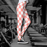 Pastel Rood Wit Geruit Checkerboard  Leggings<br><div class="desc">Pastel Rood en Wit Geruite Checkerboard .</div>