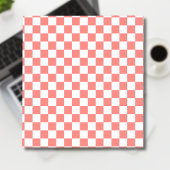 Pastel Rood Wit Geruit Checkerboard  Notitieblok