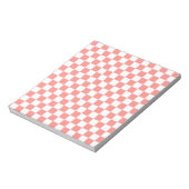 Pastel Rood Wit Geruit Checkerboard  Notitieblok (Linkerzijde)