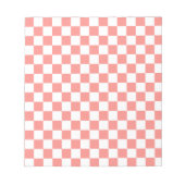 Pastel Rood Wit Geruit Checkerboard  Notitieblok (Voorkant)