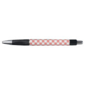 Pastel Rood Wit Geruit Checkerboard  Pen (Voorkant)