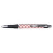 Pastel Rood Wit Geruit Checkerboard  Pen (Achterkant)