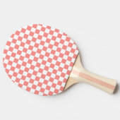 Pastel Rood Wit Geruit Checkerboard  Tafeltennisbatje (Zijkant)