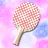 Pastel Rood Wit Geruit Checkerboard Tafeltennisbatje
