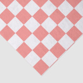 Pastel Rood Wit Geruit Checkerboard  Tissuepapier (Detail)