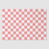 Pastel Rood Wit Geruit Checkerboard  Tissuepapier (Voorkant)
