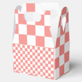 Pastel rood wit geruit dambord vintage bedankdoosjes (Geopend)