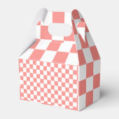 Pastel rood wit geruit dambord vintage bedankdoosjes (Voorkant Zijde)