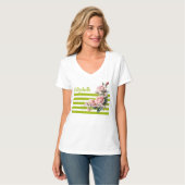 Pastel Roos bloemen T-shirt (Voorkant volledig)
