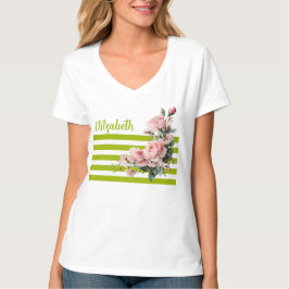 Pastel Roos bloemen T-shirt