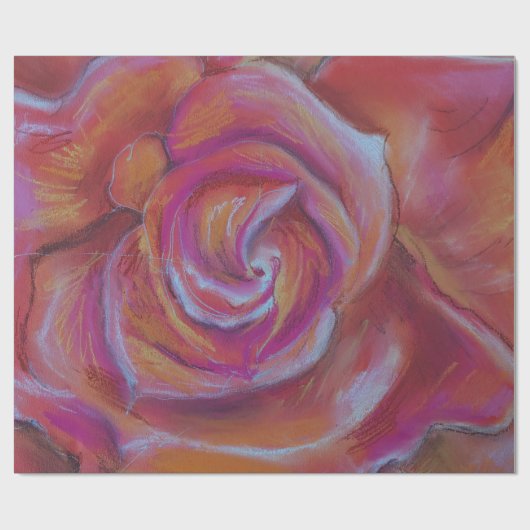 Pastel roos centrum cadeaupapier (Vlak)