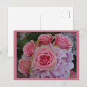 Pastel Roos en Hydrangea Flowers DIY Briefkaart (Voorkant / Achterkant)