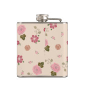 pastel Roos Floral Pattern - Aangepast Heupfles (Achterkant)