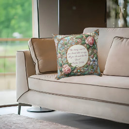 Pastel Roos Garden  Bijbelvers Kussen