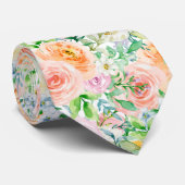 Pastel Roos Garden Stropdas (Opgerold)