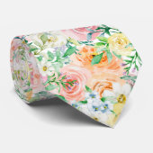 Pastel Roos Garden Stropdas (Opgerold)