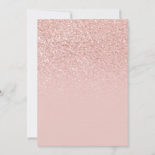 Pastel Roos Gold Blush Ombre Glitter Save the Date Kaart (Achterkant)