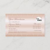 Pastel-Roos-koraal met diamanten en Logo luxe Visitekaartje (Achterkant)