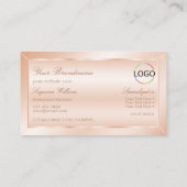 Pastel Roos Koraal met monogram en Logo legant Visitekaartje (Achterkant)