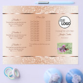 Pastel Roos Koraal Mousserende glitters Glam Borde Flyer (Enkel)