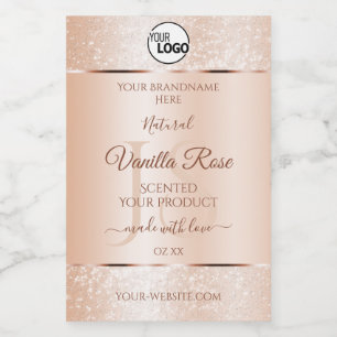 Pastel Roos Koraal Product Labels Initialen Logo t Voedselcontainer Etiket