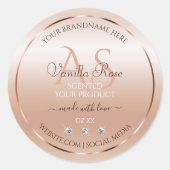 Pastel Roos Koral Product Labels juwelen Initialen (Voorkant)