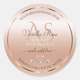 Pastel Roos Koral Product Labels juwelen Initialen