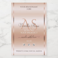 Pastel Roos Koral Product Labels juwelen Initialen