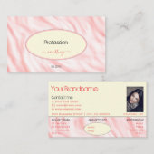 Pastel Roos Marmer Peach Round Lijst Foto of Logo Visitekaartje (Voorkant / Achterkant)