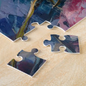 Pastel Roos Moderne Abstracte schilderkunst Legpuzzel (Zijkant)