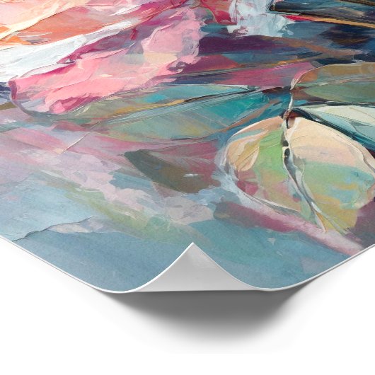 Pastel Roos Moderne Abstracte schilderkunst Poster (Hoek)