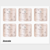 Pastel Roos Roze etiket  hoeken Logo (Vel)