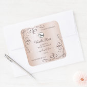Pastel Roos Roze etiket  hoeken Logo (Envelop)