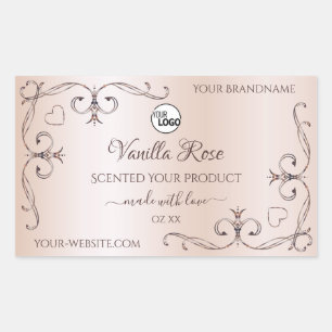 Pastel Roos Roze etiket  hoeken Logo
