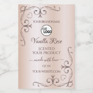 Pastel Roos Roze etiket  hoeken Logo