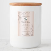 Pastel Roos Roze etiket  hoeken Logo (Voorkant)