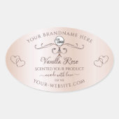 Pastel Roos Roze  productetiketten Logo Ovale Sticker (Voorkant)