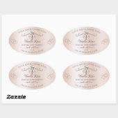Pastel Roos Roze  productetiketten Logo Ovale Sticker (Vel)