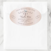 Pastel Roos Roze  productetiketten Logo Ovale Sticker (Tas)