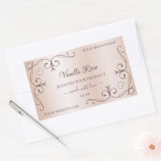 Pastel Roos Roze productlabels hoeken Rechthoekige Sticker (Envelop)
