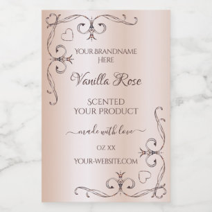 Pastel Roos Roze productlabels  hoeken Voedselcontainer Etiket
