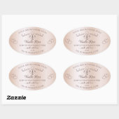Pastel Roos Roze productlabels  Kute Hearts Ovale Sticker (Vel)