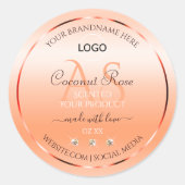 Pastel Roos Salmon Product Label Monogram en Logo (Voorkant)