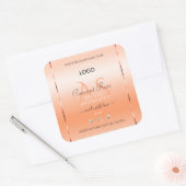 Pastel Roos Salmon Product Label Monogram en Logo (Envelop)