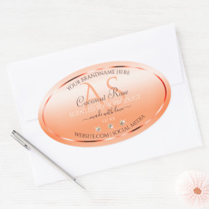 Pastel Roos Salmon Product Labels juwelen Monogram