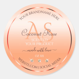 Pastel Roos Salmon Product Labels juwelen Monogram